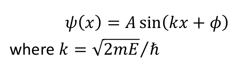 <p>for this solution, what is the wavefunction when x = 0 ?</p>
