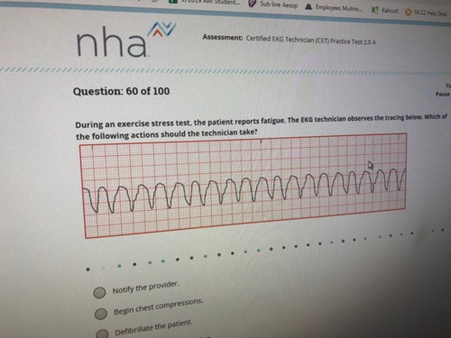 <p>Notify the provider.</p>