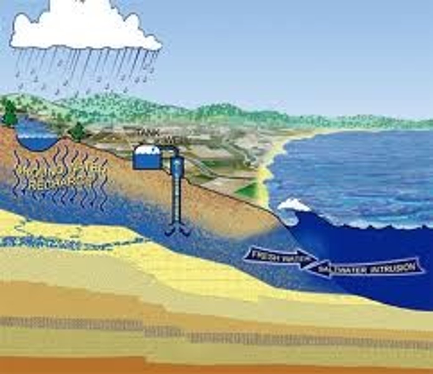 <p>the water that gets absorbed and collect by the ground</p>