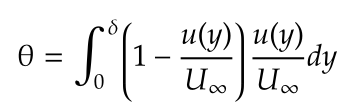 Distance by which the solid boundary would have to be displaced to maintain the same momentum transport rate at the actual mass flow rate in an imaginary frictionless flow