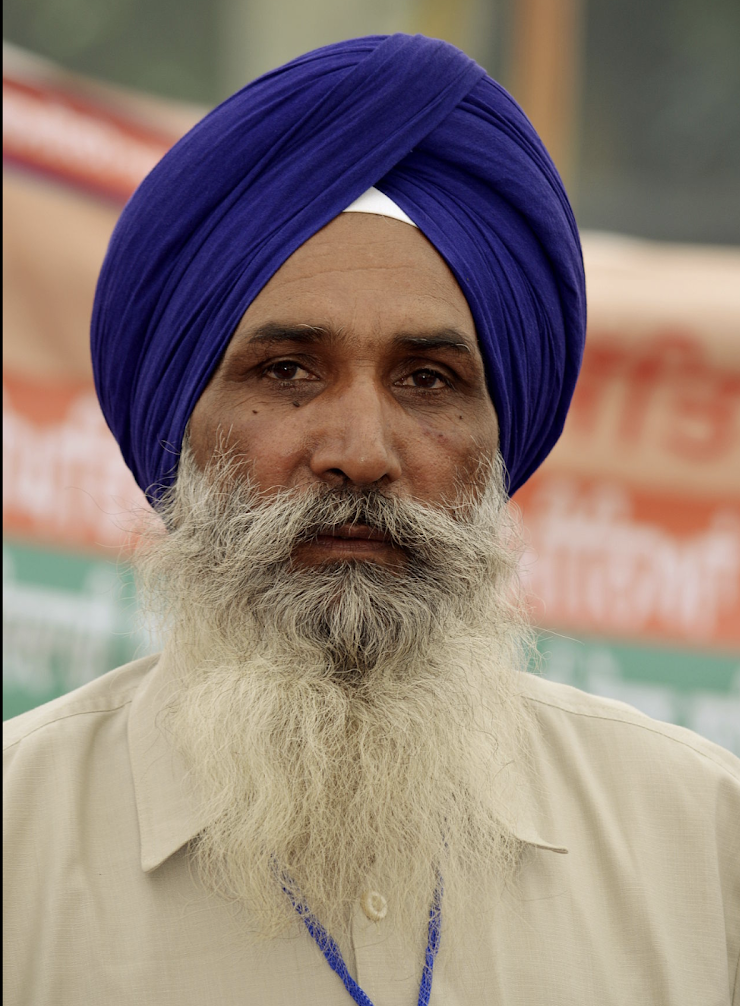<p>What is one of the five Sikh articles of faith (the “Five Ks”) that is depicted in this image?</p>