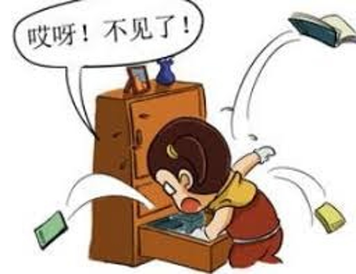 <p>bùjiàn le mất rồi, không thấy đâu 我的鑰匙不見了。 (Wǒ de yàoshi bùjiàn le.) - Chìa khóa của tôi mất rồi.</p>
