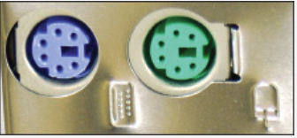 <p>Also called a mini-DIN port, is a round 6-pin port used by a keyboard or mouse. The purple port is for the keyboard and the green port is for the mouse.</p>