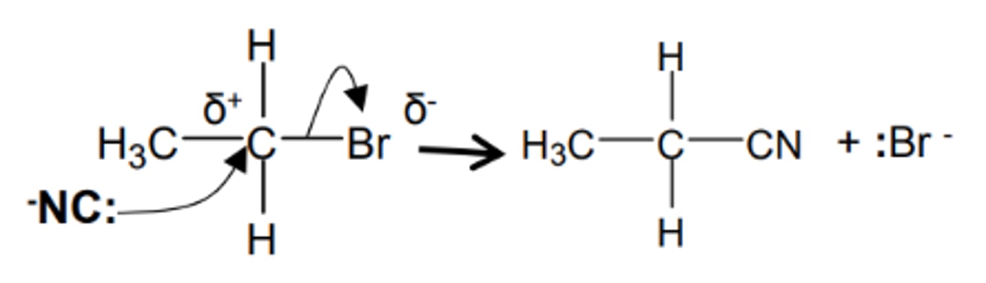 <p>nucleophilic substitution</p>
