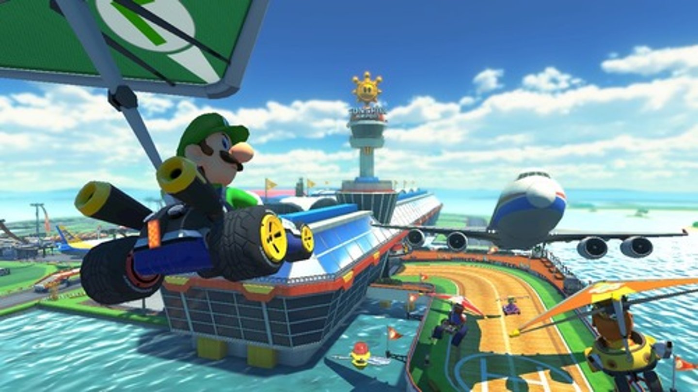 <p>The eight game in the series (quite obviously.) It introduced anti-gravity tracks, new characters, slow motion replays, and DLC. It is also infamous for Luigi's Death Stare.</p>
