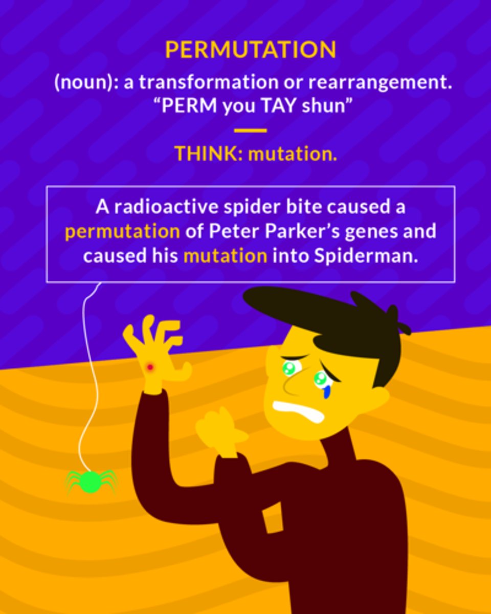 <p>an alteration; a rearrangement of elements, especially in mathematics</p><p>(noun) a transformation or rearrangement</p>