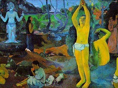 <p><span>Origin: Tahiti/France</span></p><p class="p1"><span>	•	Style: Post-Impressionism</span></p><p class="p1"><span>	•	Meaning: Life’s stages; philosophical reflection.</span></p>