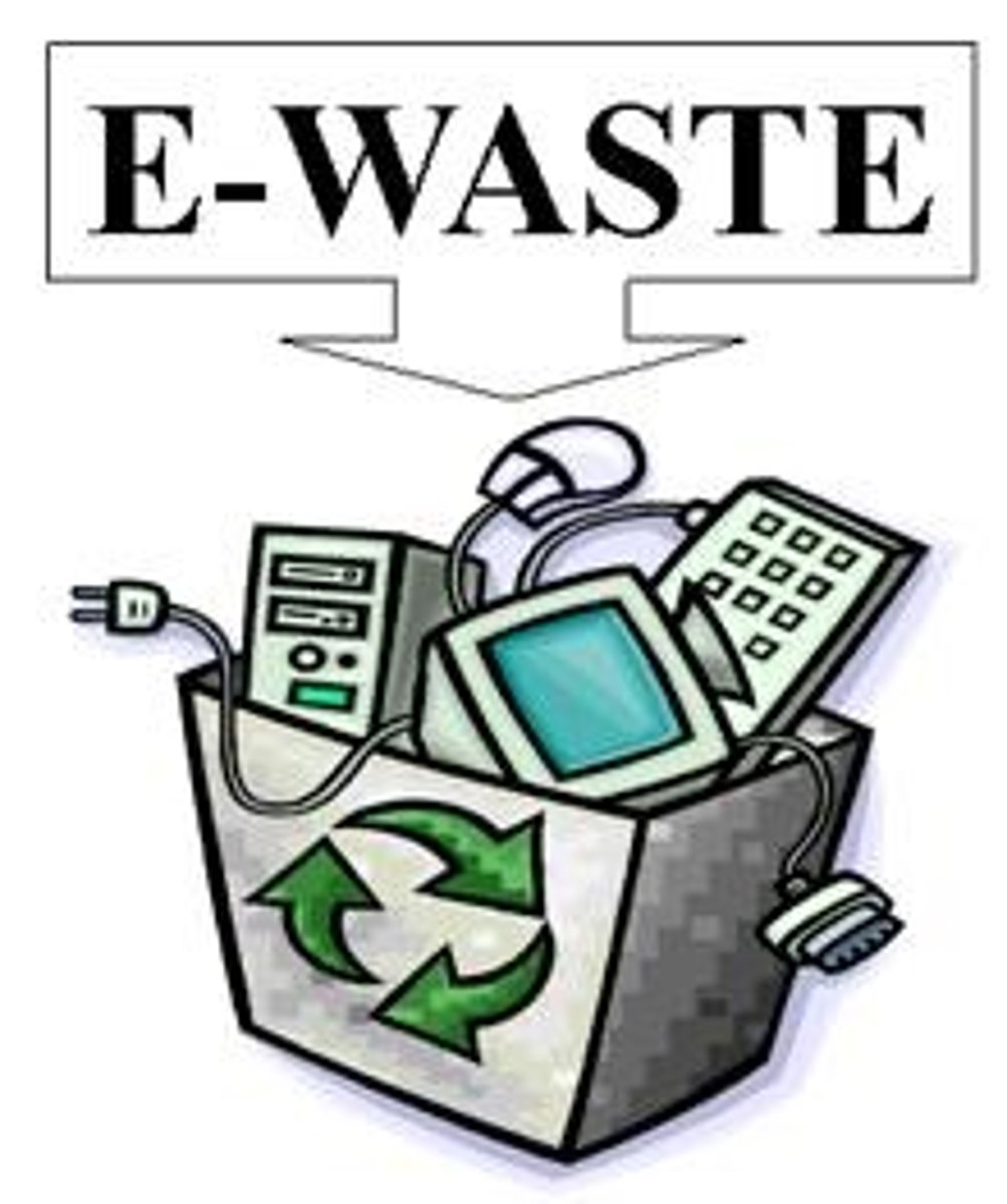 <p>Discarded electronic products such as computers, monitors, printers, DVD players, cell phones, and other devices. Heavy metals in these products mean that this waste may require treatment as hazardous waste.</p>
