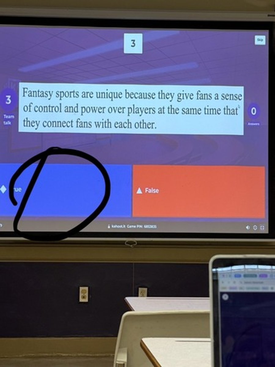 <p>Fantasy sports are unique because they give fans a sense of control and power over players at the same time that they connect fans with each other.</p>