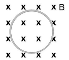 <p>What would happen to the direction of the induced current here (magnetic field is into the page) when you:</p><ul><li><p>Decrease the area at a constant rate</p></li><li><p>Increase the area at a constant rate</p></li></ul><p></p>