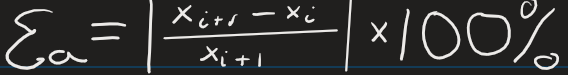 <ul><li><p>Root finding open method</p></li><li><p>Rearranges function f(x)=0 to x=g(x)</p><ul><li><p>done with algebraic manipulation or log or simply adding x to both sides</p></li></ul></li><li><p>We use this to create a formula that predicts a new value of x as a function of a previous value</p><ul><li><p>x(i+1) = g(xi) </p></li></ul></li><li><p>Relative error = Ea = | [ x(i+1) - xi ] / x(i+1) | * 100%</p></li><li><p>Plot the x vs. g(x). Point of intersection = root</p></li><li><p>Spiral convergence or divergence</p></li><li><p>x0 -&gt; g(x0) -&gt; x=g(0) at x1 -&gt; x1 -&gt; etc.</p></li></ul>