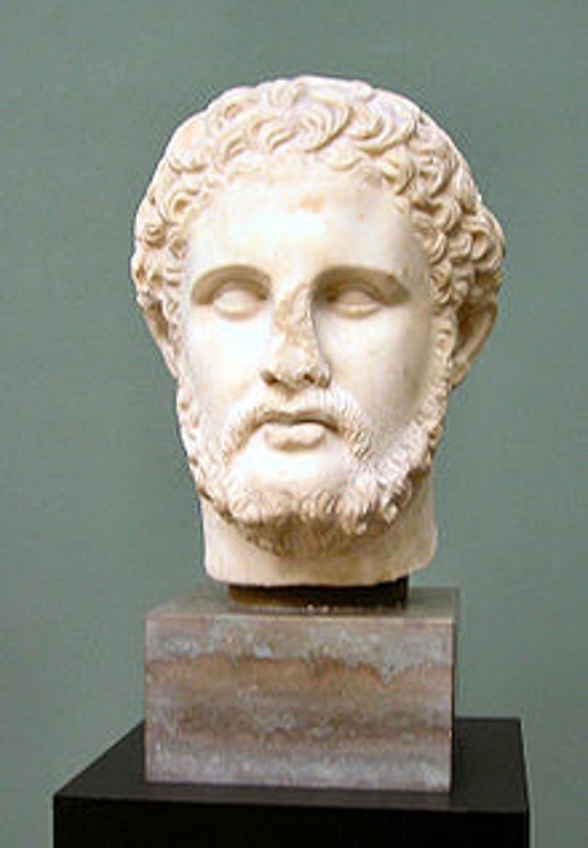 <p>king of ancient Macedonia and father of Alexander the Great (382-336 BC)</p>