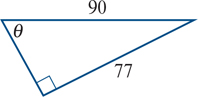 <p>find the unknown angle θ, correct to one decimal place</p>