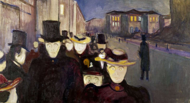 <ul data-type="taskList"><li data-checked="false" data-type="taskItem"><label><input type="checkbox"><span></span></label><div><p>A <strong>style of painting,music, or drama</strong> in which the artist or writer <strong><em><u>seeks to express emotional experience</u></em></strong> rather impressions of the external world</p></div></li><li data-checked="false" data-type="taskItem"><label><input type="checkbox"><span></span></label><div><p>Example:</p><p>Evening on Karl Johan Street Painting</p><p>by Edvard Munch</p></div></li></ul>