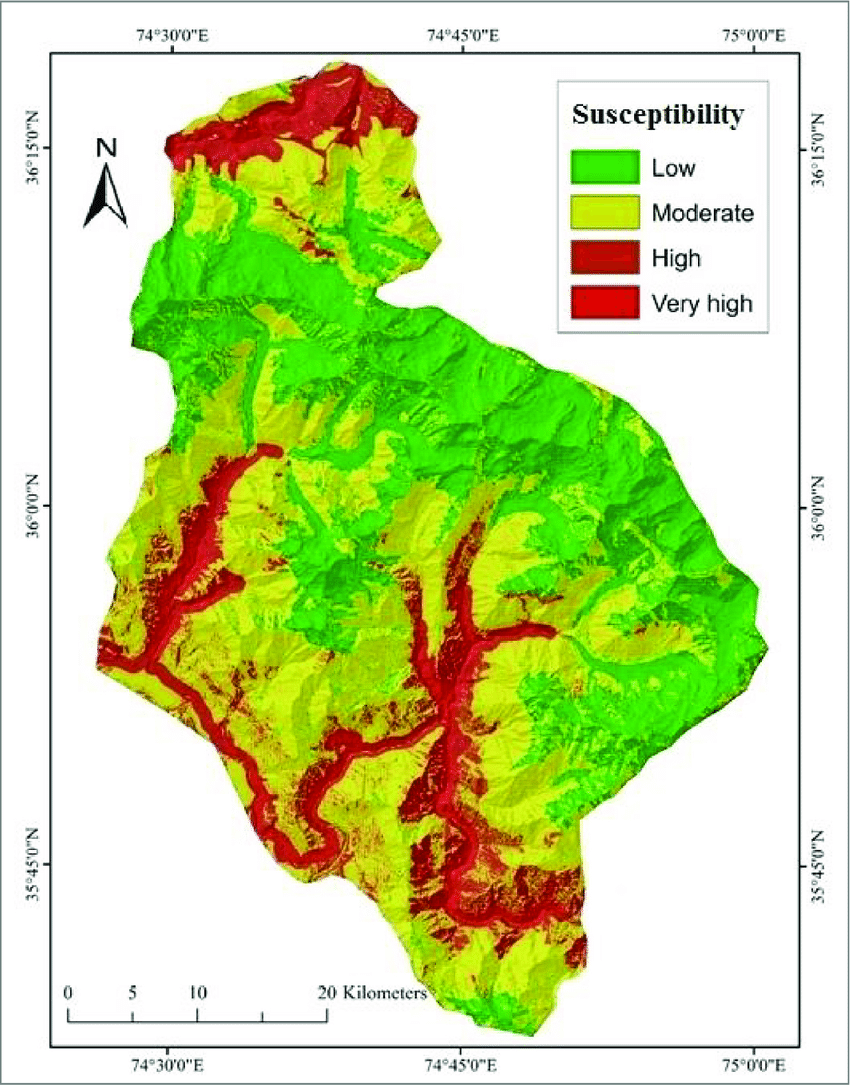 <p>Shows the susceptibility of an area to a specific disaster </p>