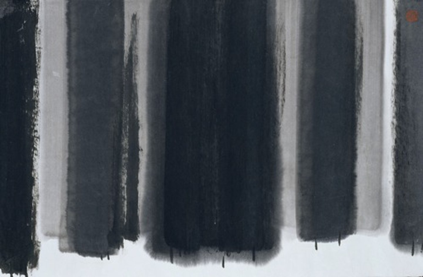<p>Song Su-nam</p><p>1983 CE</p><p>Form: Ink on paper</p><p>Function: Honors his cultural heritage</p><p>Song Su-nam uses thick lines of ink with various tonal variations and widths. It is a blend of the traditional ink paintings with a more abstract modern feel. Ink painting was a traditional form of art in Korea. Song Su-nam is responsible for a resurgence of a new form of Sumukhwa ink paintings beginning in the 1980s</p>