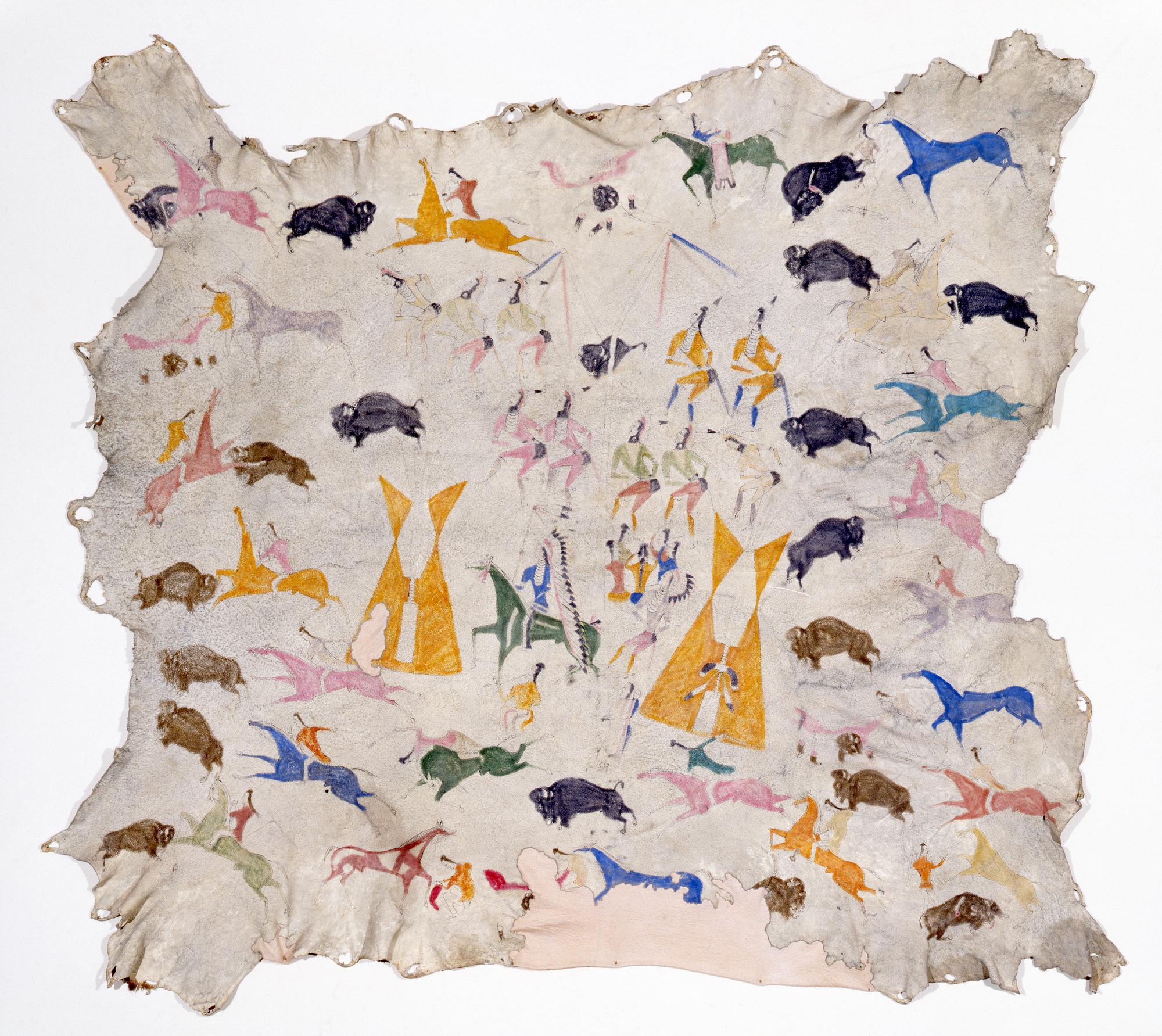 <p>Painted elk hide</p>