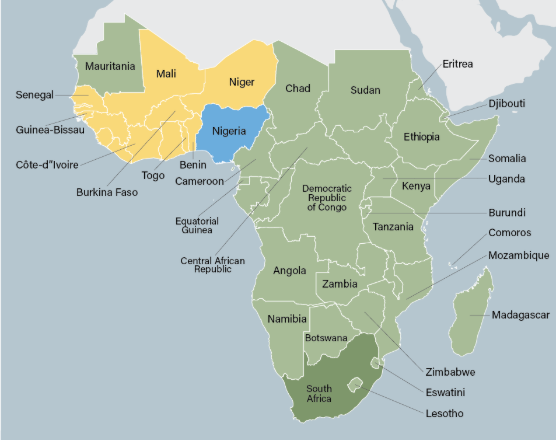<p><span>Region of Africa located south of the Sahara Desert. This includes West Africa, Central Africa, East Africa, and Southern Africa, Known for trans-Saharan trade routes, Mali and Ghana empires.</span></p>