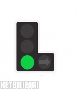 <p>In which directions at an intersection is it permitted to drive at this traffic light signal?</p>
