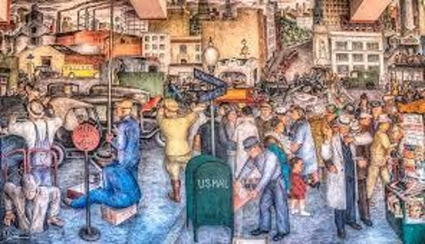 <p>It was the very first project of the Public Works of Art Project (PWAP), a New Deal initiative designed to employ artists during the Great Depression.</p>