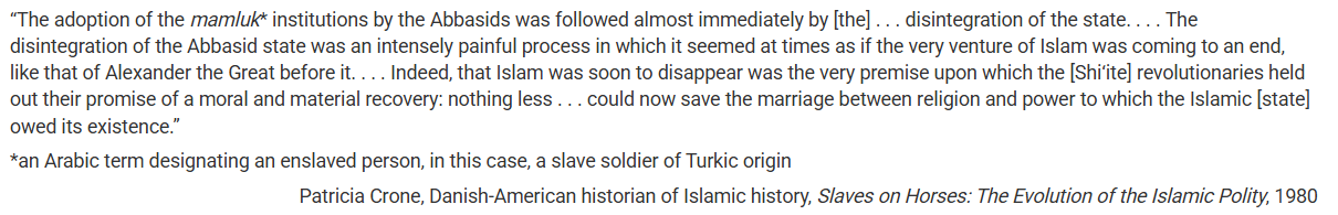 <p><span>The disintegration of the Abbasid Caliphate most directly led to which of the following political developments in the Islamic world in the thirteenth century?</span></p>