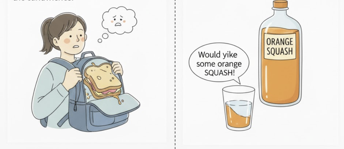 <p>(v) -&nbsp;<strong>to crush or flatten something, typically into a soft or shapeless mass</strong> </p><p>(ép, nghiền nát, bóp nát)</p><p>(n) -&nbsp;</p><ol><li><p><strong>a soft drink concentrate, usually fruit-flavored</strong> (nước ép cô đặc, nước cốt trái cây)</p></li><li><p><strong>a type of vegetable (like pumpkin or zucchini); the sport played with rackets in a walled court</strong> (bí, bầu, hoặc môn thể thao bóng quần)</p></li></ol><p></p>