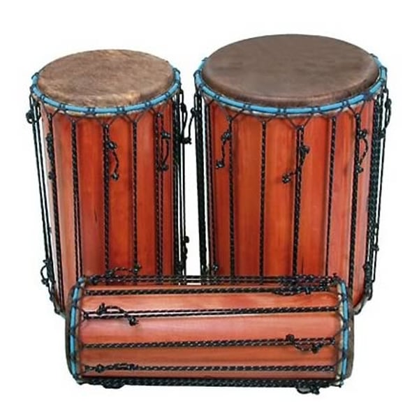 <p>double-headed drum (in different sizes) played with sticks</p>