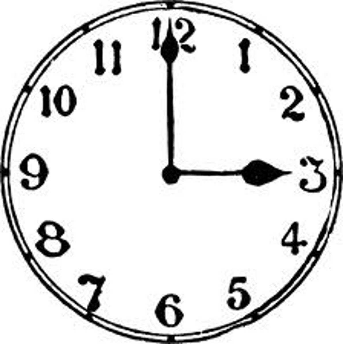 <p>It is three o'clock.</p>