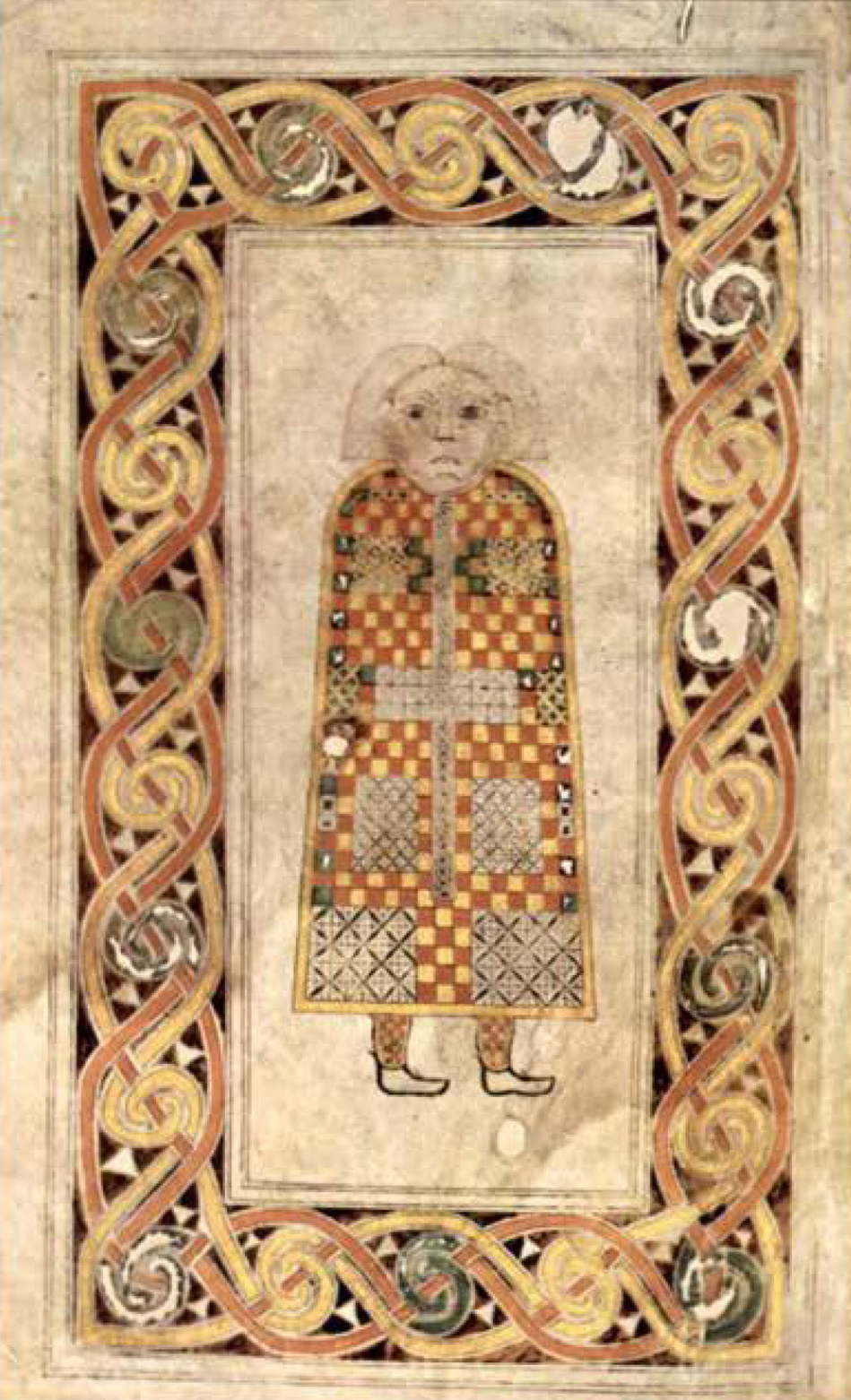 <p>>Produced by monks in Ireland and Scotland</p><p>>Known for its spiral knotwork and zoomorphic figures (animals) and interlaced pattern</p>