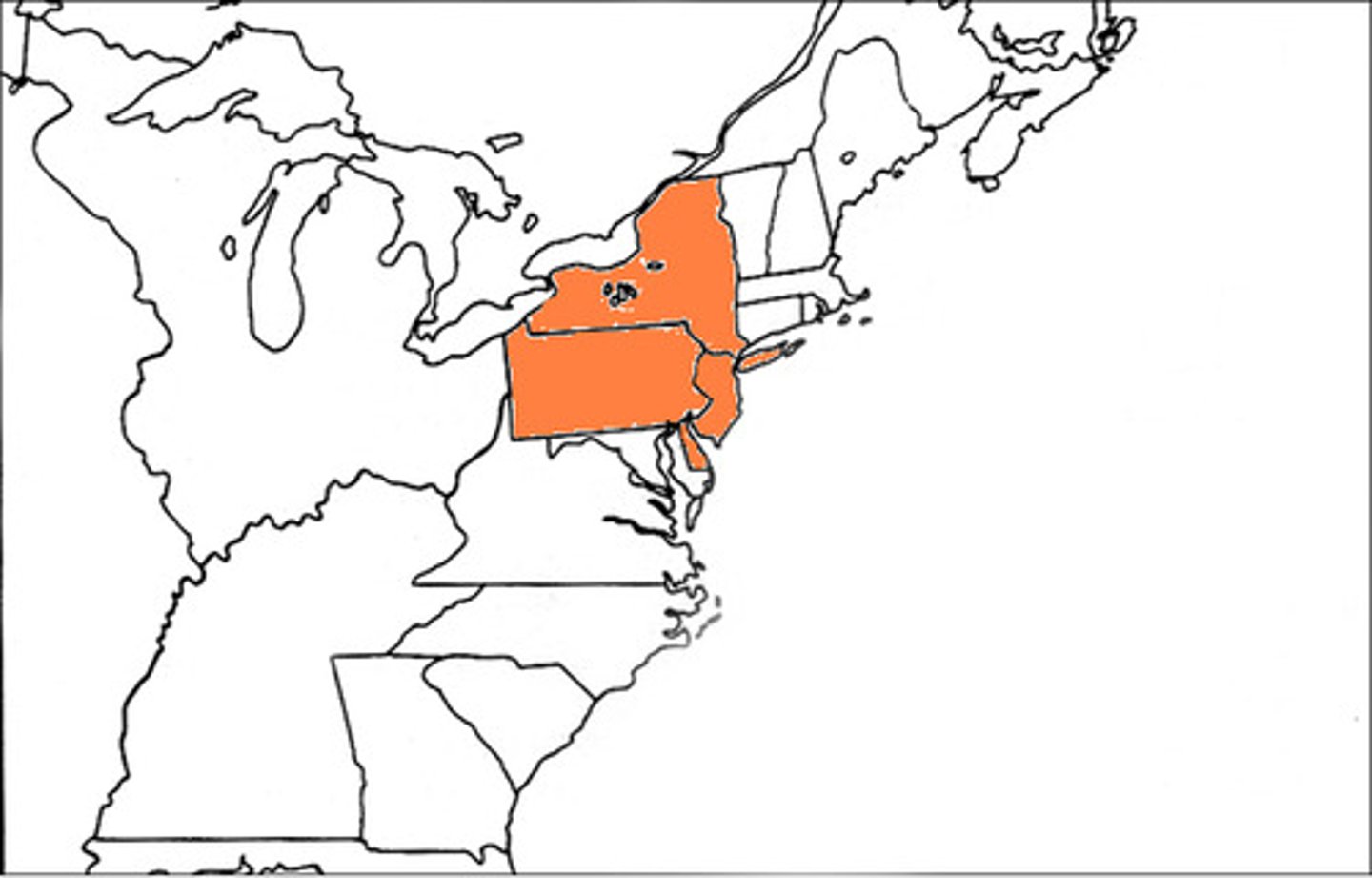 <p>The English colonies including New York, Pennsylvania, New Jersey, and Delaware. They supported a flourishing export economy based on cereal crops and attracted a broad range of European migrants, leading to societies with greater cultural, ethnic, and religious diversity and tolerance. Port cities in these colonies, like New York and Philadelphia, contained a significant number of enslaved Africans by the 18th century.</p>