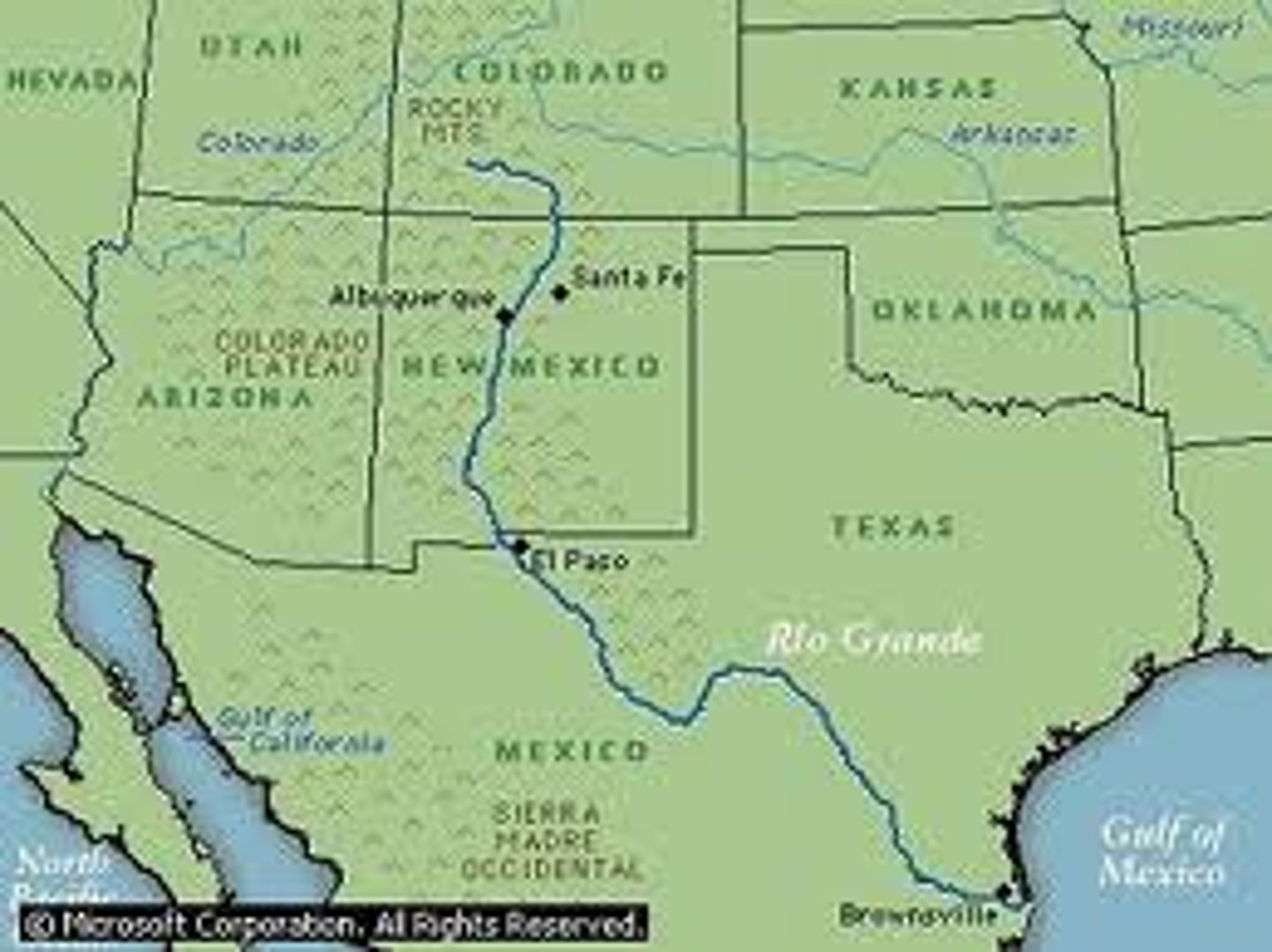 <p>Name the states that border Mexico.</p>