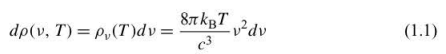 Expression derived in classical physics for the plot of the intensity of blackbody radiation versus frequency for several temperatures. 
