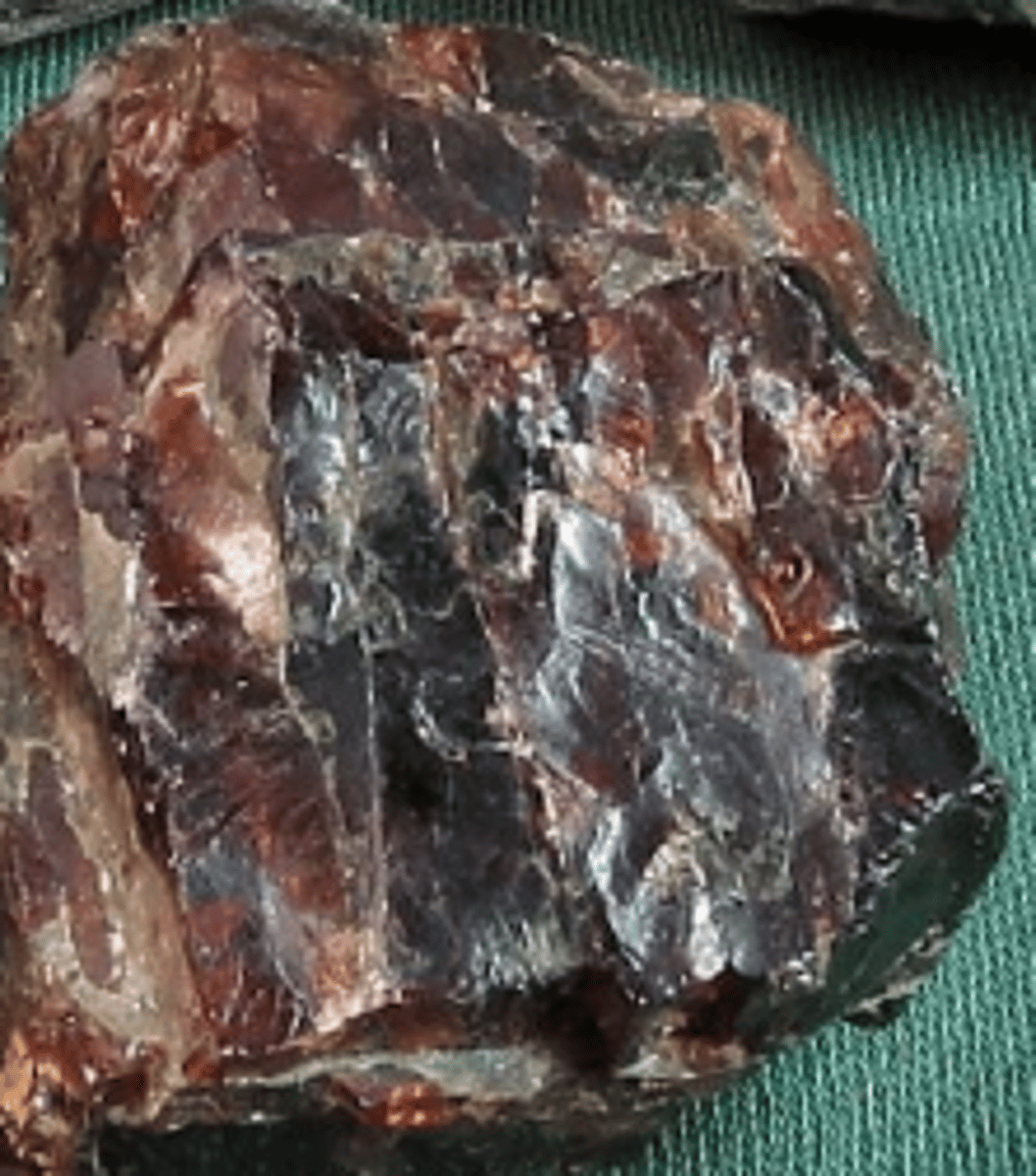 <p>Mafic Mineral (dark in color and high density) <br>high concentrations of some combination of iron, magnesium, calcium, and titanium. They tend to have low concentrations of silica, sodium, aluminum, and potassium</p>