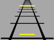 <p>An illusion of size in which two objects of equal size that are positioned between two converging lines appear to be different in size. Also called the railroad track illusion.</p>