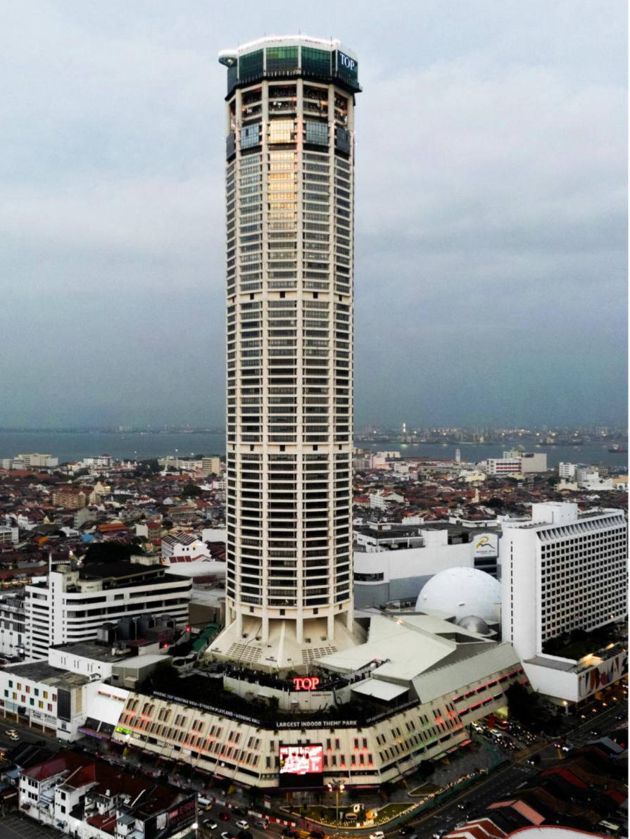<ul><li><p><span>Architect: Lim Chong Keat.</span></p></li></ul><ul><li><p><span>Details: Brutalist-modernist cylindrical concrete tower; urban renewal centerpiece.</span></p></li><li><p><span>Significance: Penang's modernist icon, tallest building in Malaysia at the time.</span></p></li></ul><p></p>