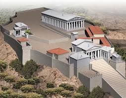 <p>Gateway leading to greek temple</p>