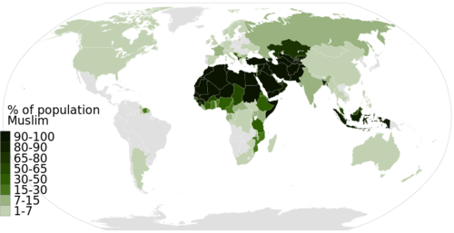 <p>A person who follows or practices the religion of Islam, a monotheistic and Abrahamic religion based on the Quran. Considers the Quran to be the verbatim word of God as revealed to the Islamic prophet and messenger Muhammad</p>