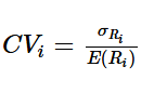 <ul><li><p>Statistical measure that compares the risk-to-return relationship among different assets/securities</p></li><li><p>How much risk faced by an investor on a security per unit of return</p></li><li><p>The lower the cv the better</p></li></ul><p></p>