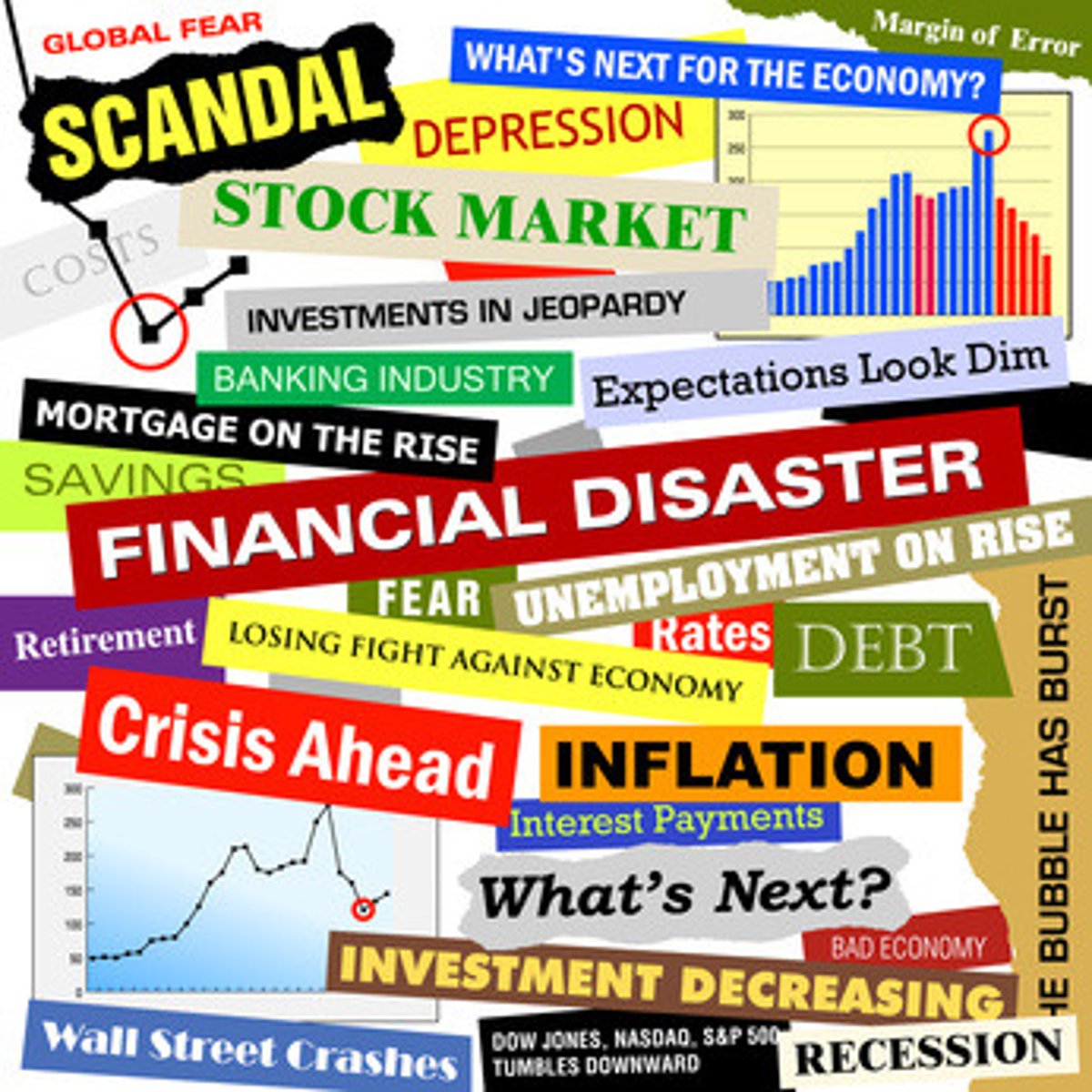 <p>A slowdown in economic activity over a period of time. During one of these periods all of the following things decline: Gross Domestic Product (GDP), employment, investment spending, capacity utilization, household incomes, business profits and inflation. Meanwhile bankruptcies and the unemployment rate rise.</p>