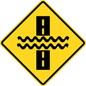 <p>water may flow over this road</p>