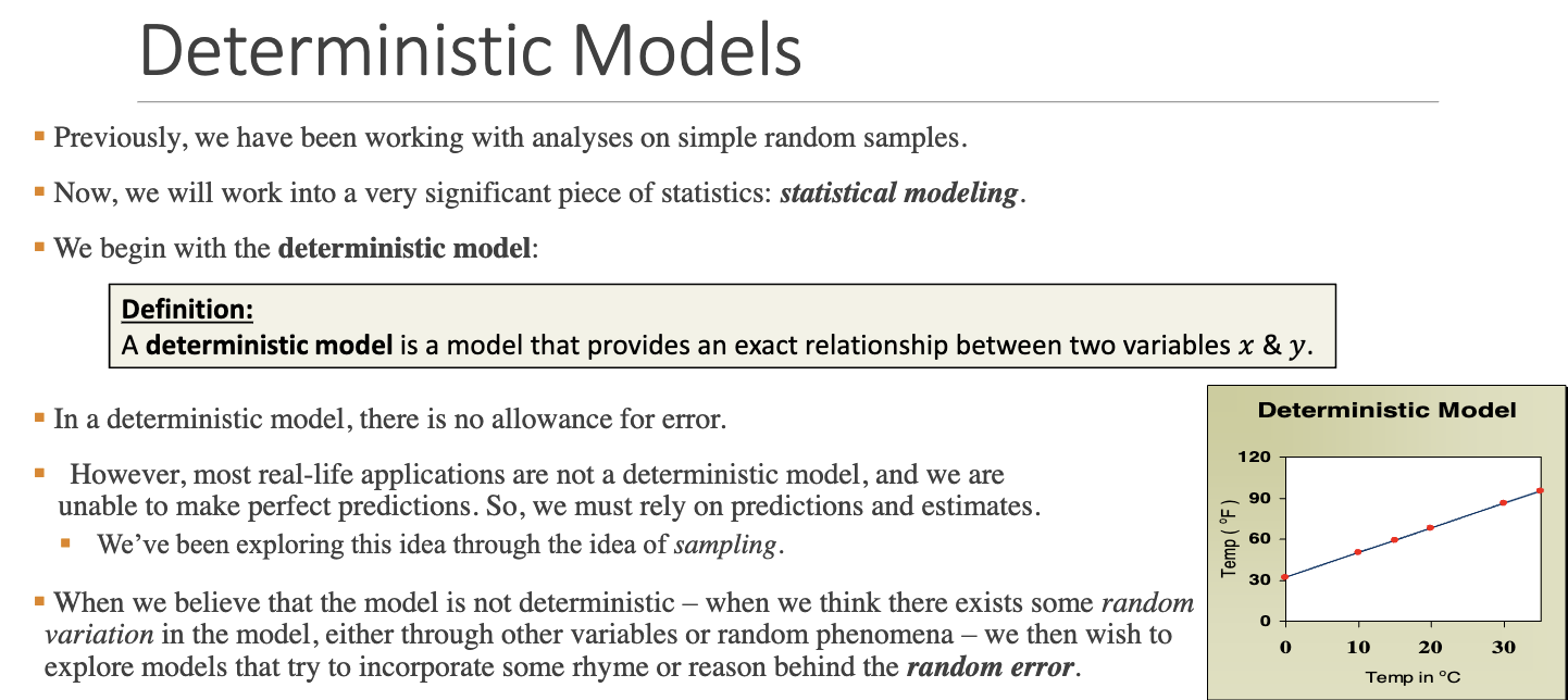 <p>What is a deterministic model?</p>