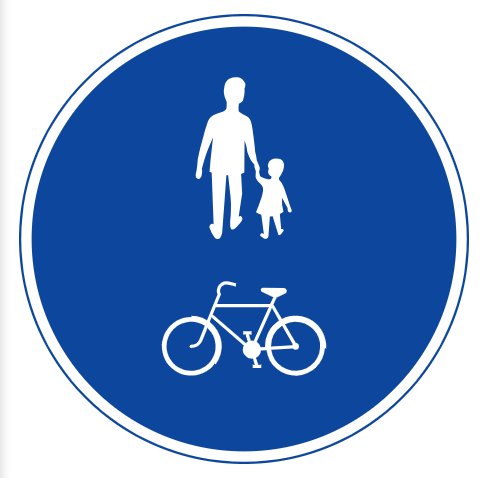 <p>Påbjuden (bestämd) gång och cykelbana</p>