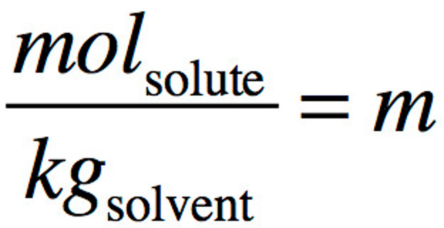<p>moles of solute/kg of solvent</p>
