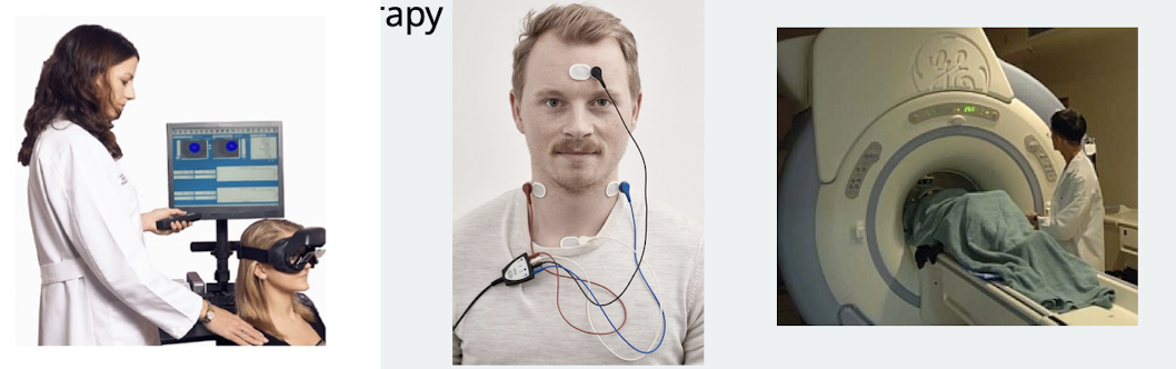 Left- VNG, Middle -VEMP, Right MRI