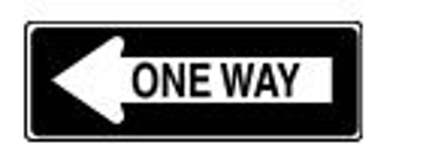 <p>ONLY TRAVEL IN THE DIRECTION OF THE ARROW.</p>
