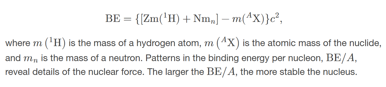<p><span><span>the energy needed to separate nucleus into individual protons and neutrons</span></span></p>