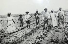 <p>african americans and poor whites would work on a land owned by another in return for small pay or some crops</p>