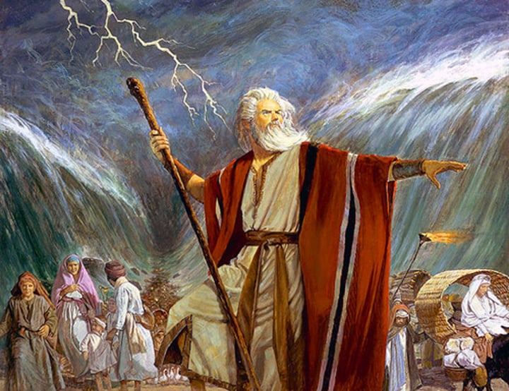 <p>(Old Testament) the Hebrew prophet who led the Israelites from Egypt across the Red sea on a journey known as the Exodus</p>