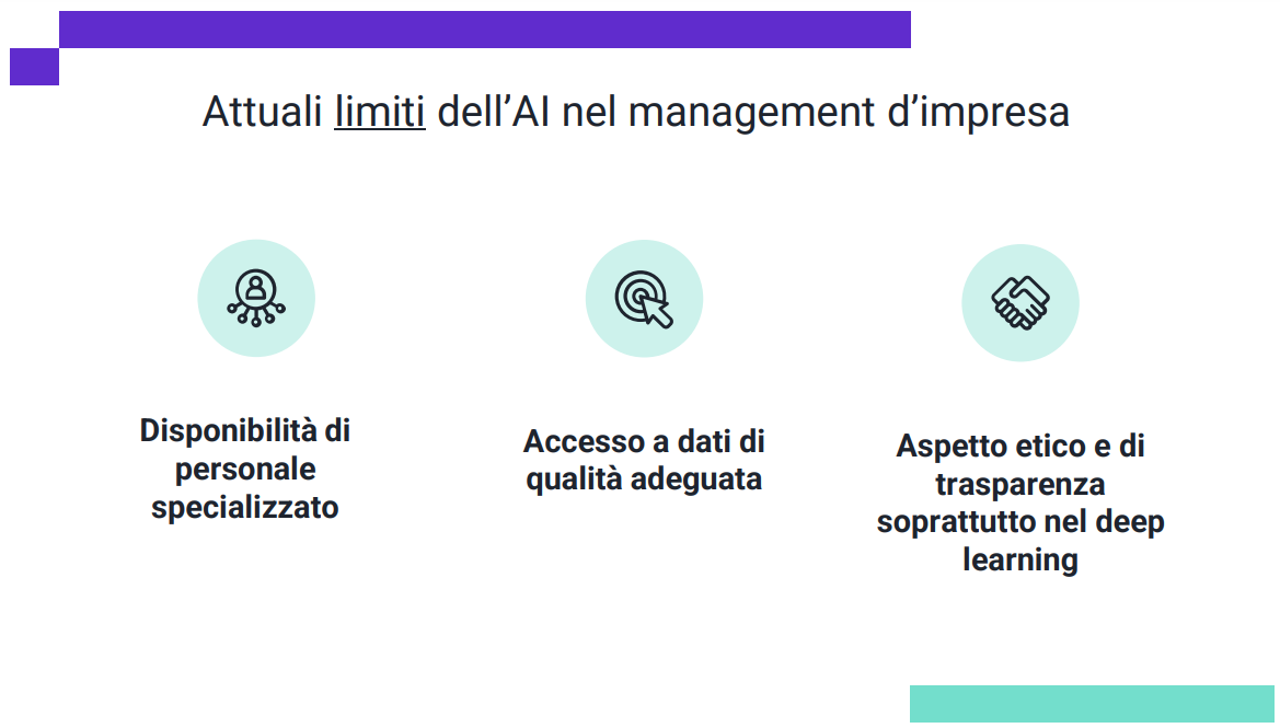 <p><span style="line-height: 19.7625px;"><em><span>Limiti Attuali all'Implementazione dell'AI nel Management d’Impresa</span></em><span>&nbsp;</span></span></p>