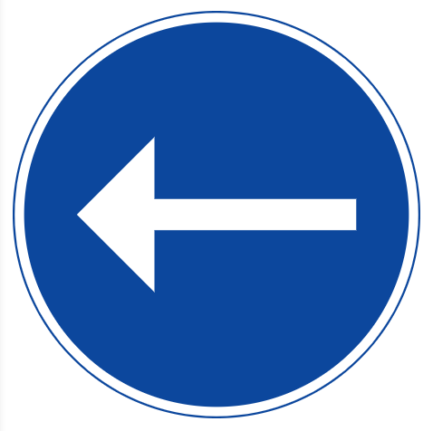 <p>Påbjuden körriktning</p>